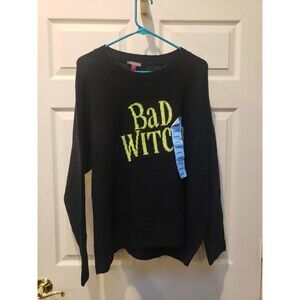 NWT Large Vince Camuto Women's Knitted Long-Sleeve Halloween Sweater Bad Witch